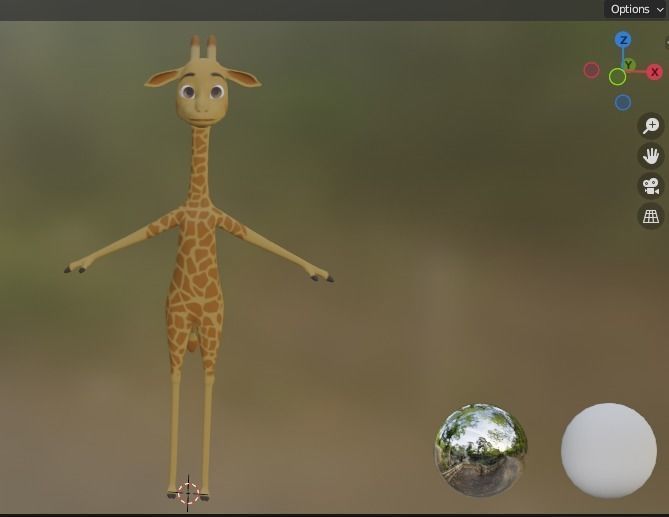Stylized Giraffe NoRig Low-poly 3D model_21