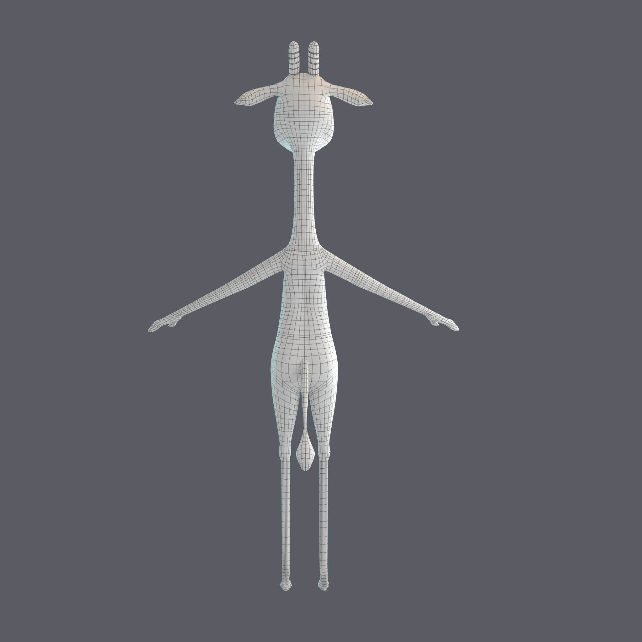 Stylized Giraffe NoRig Low-poly 3D model_18
