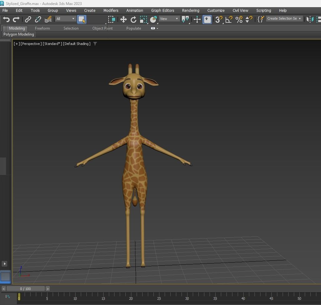 Stylized Giraffe NoRig Low-poly 3D model_20