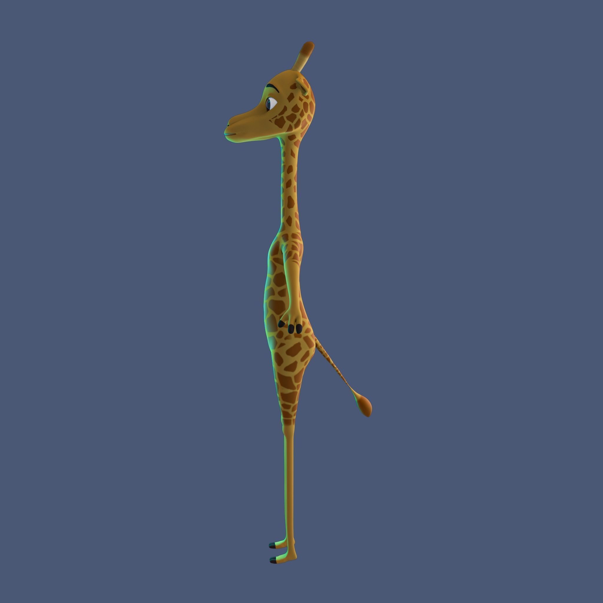 Stylized Giraffe NoRig Low-poly 3D model_11