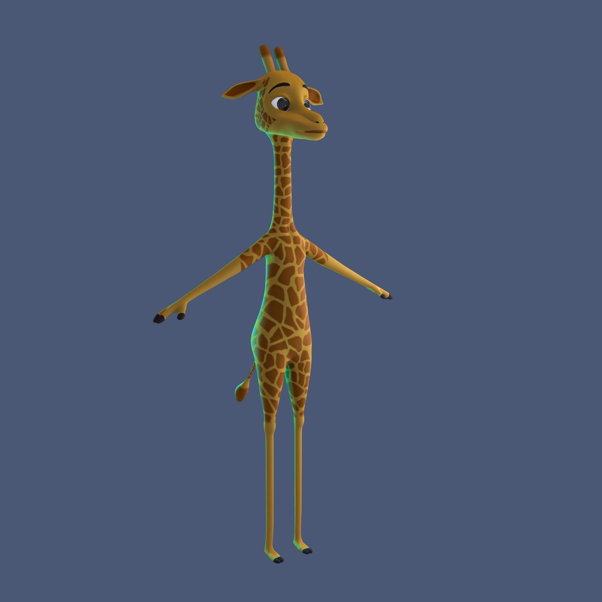 Stylized Giraffe NoRig Low-poly 3D model_2