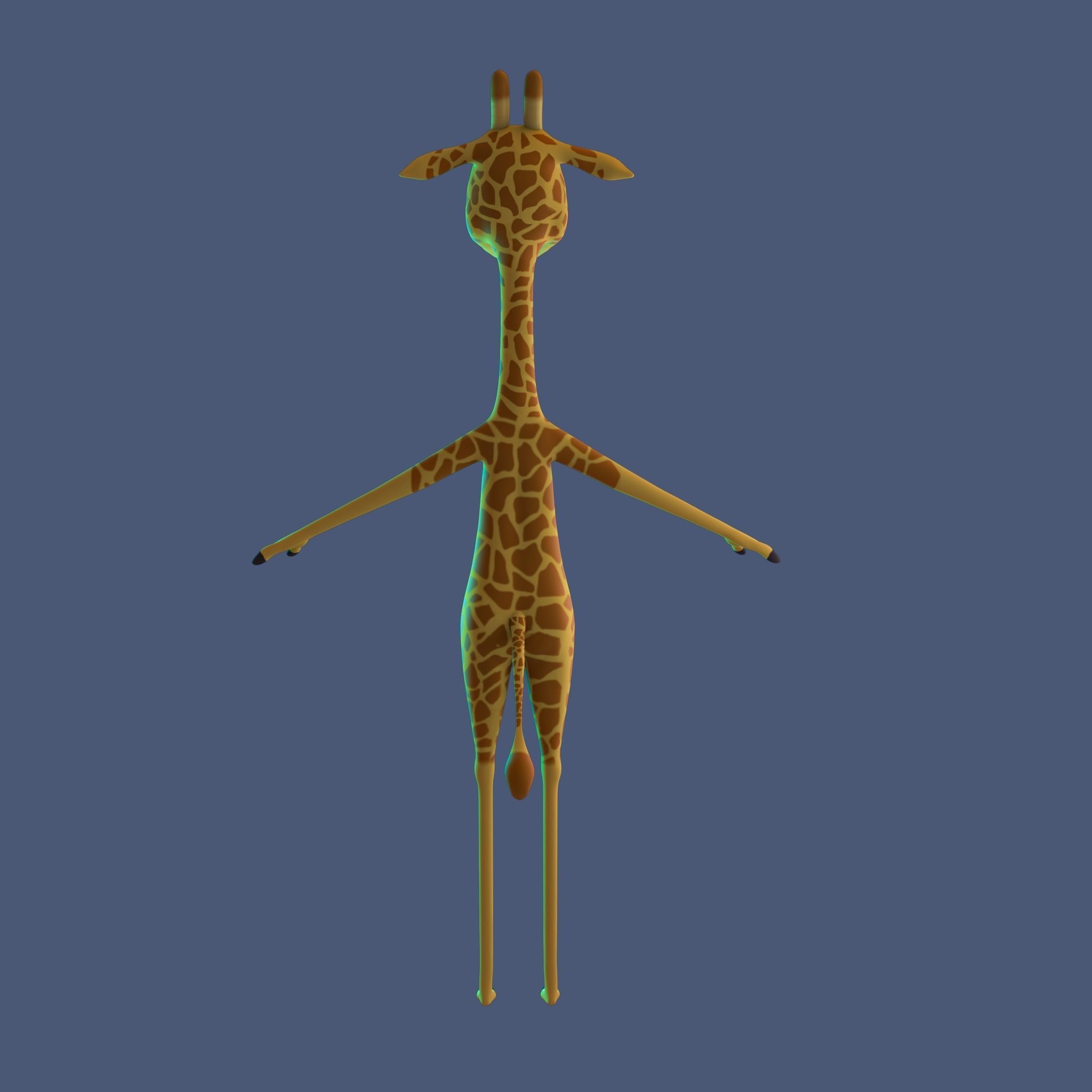 Stylized Giraffe NoRig Low-poly 3D model_8