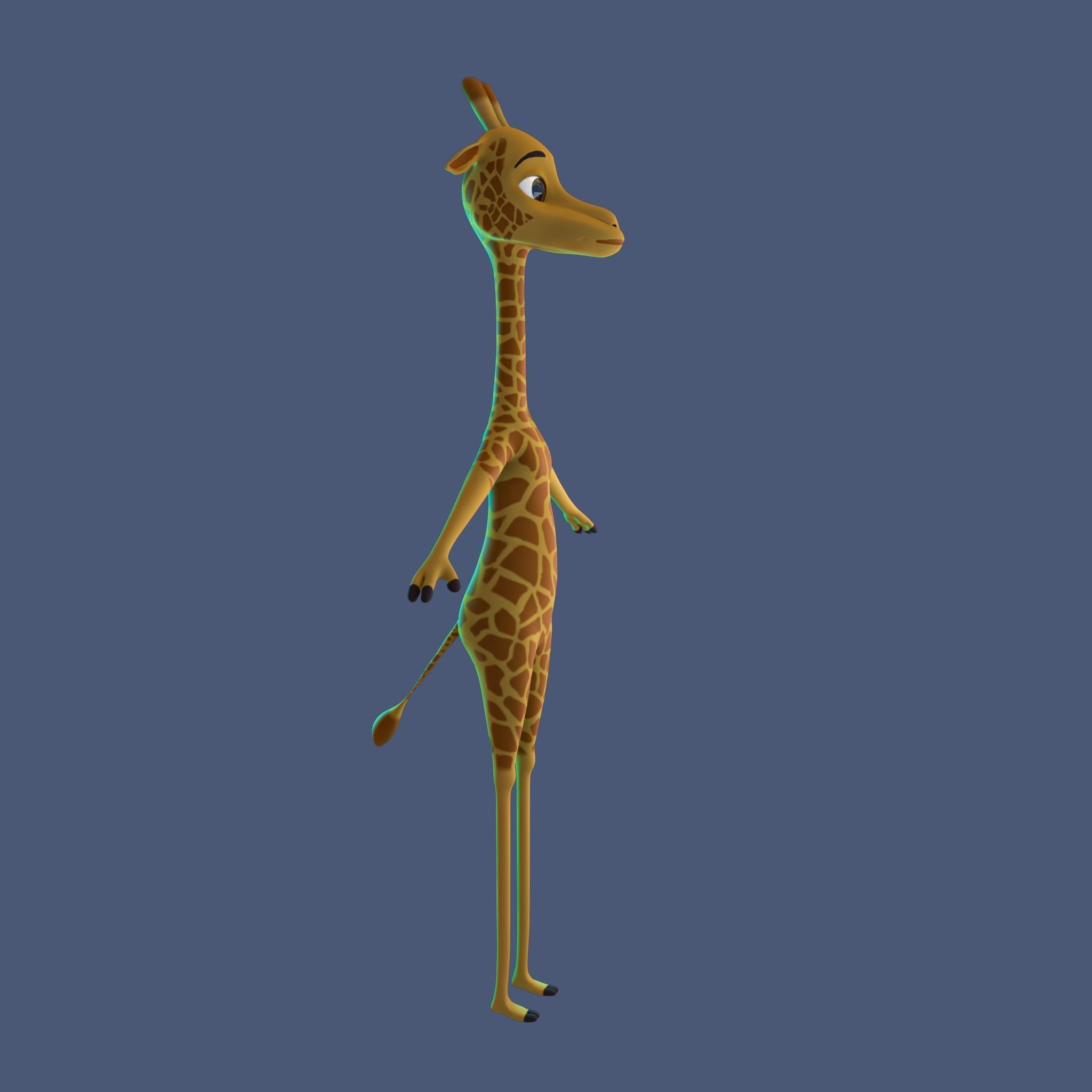 Stylized Giraffe NoRig Low-poly 3D model_3