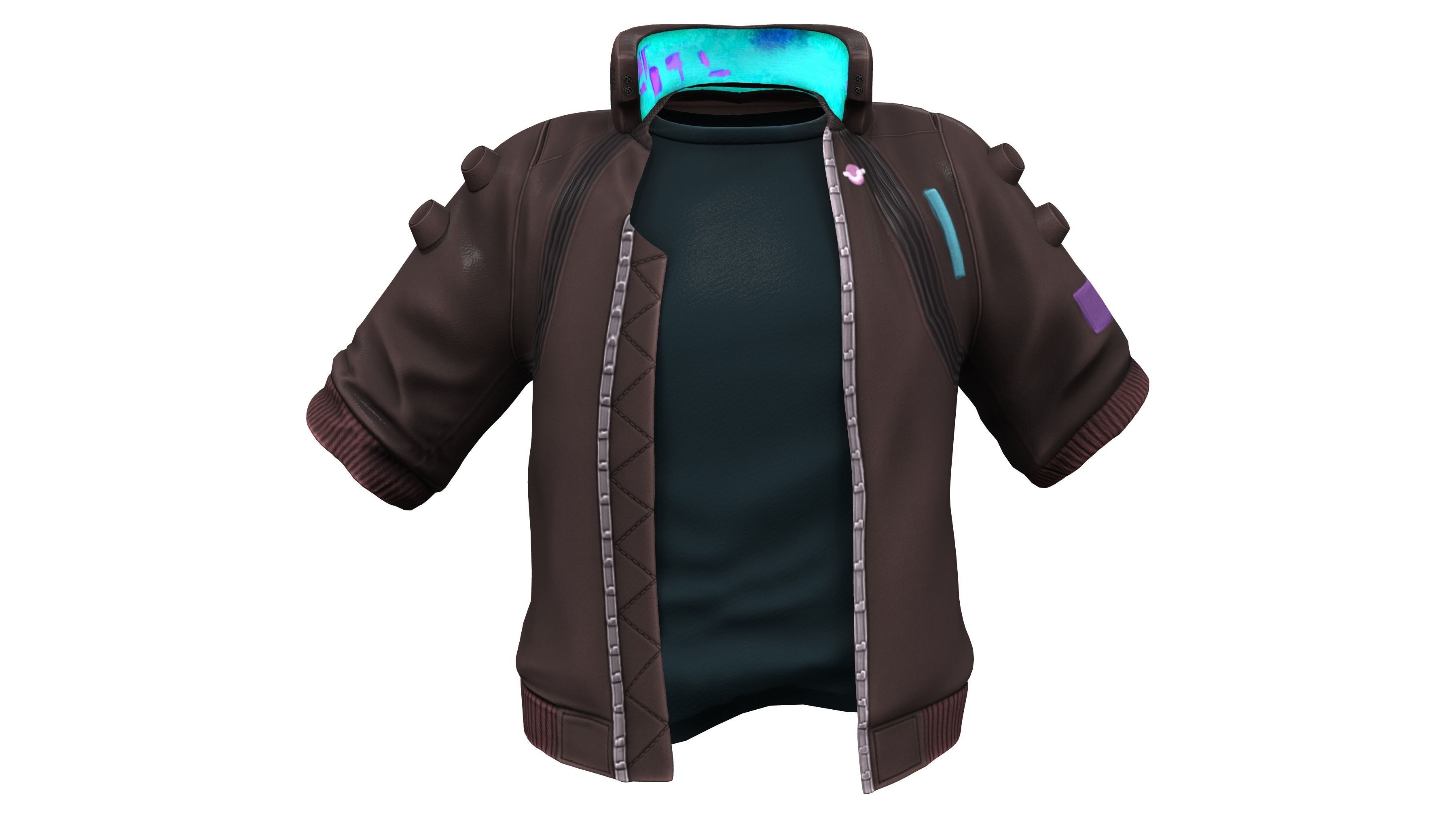 Cyberpunk Sheer Collared Top S - M