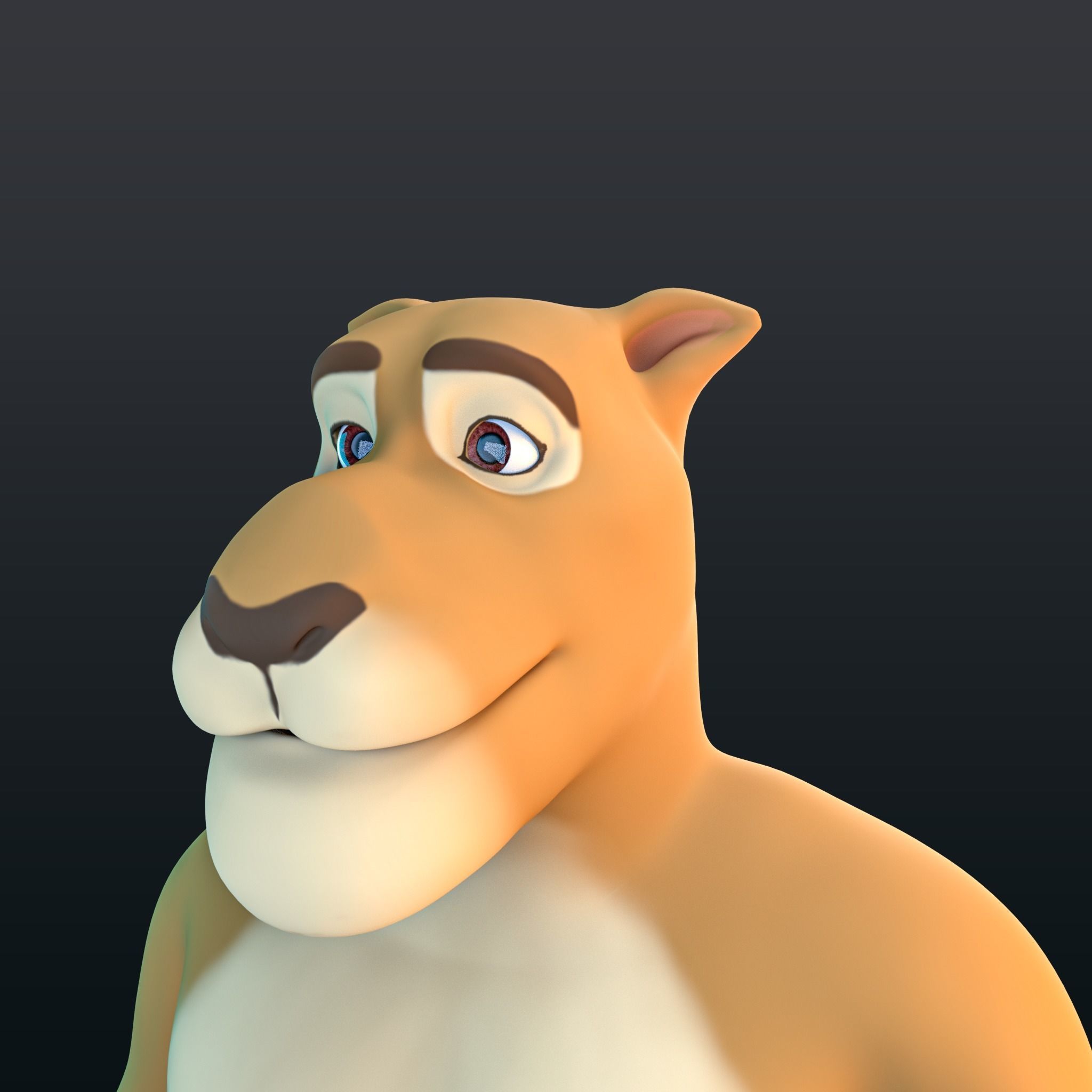 Stylized Lion NoRig Low-poly 3D model_6