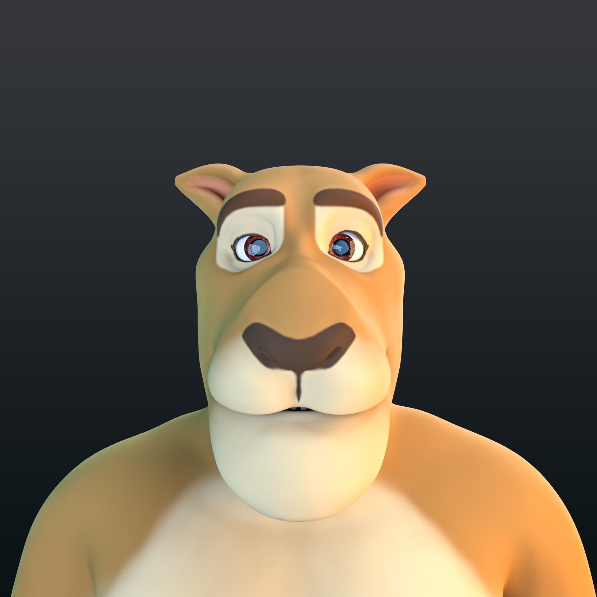 Stylized Lion NoRig Low-poly 3D model_1