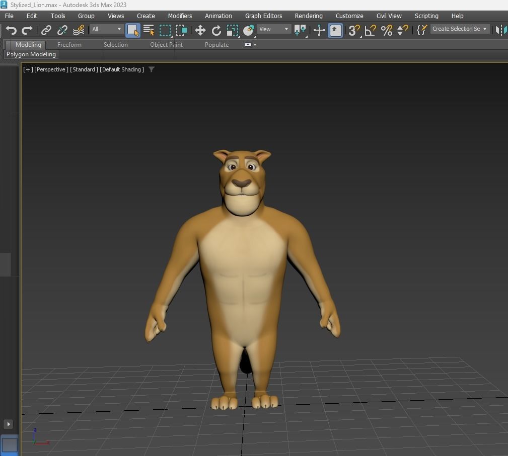 Stylized Lion NoRig Low-poly 3D model_23