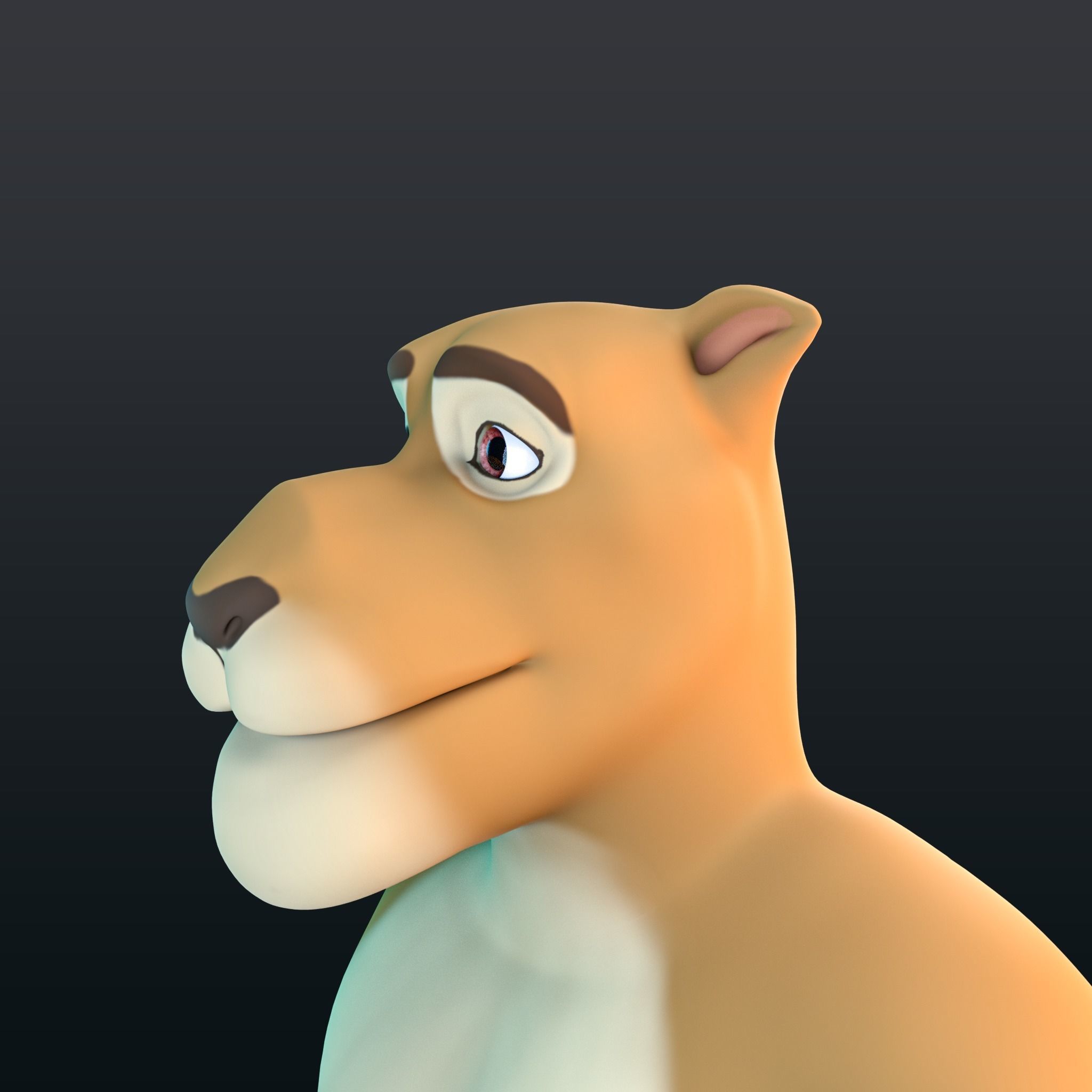 Stylized Lion NoRig Low-poly 3D model_5