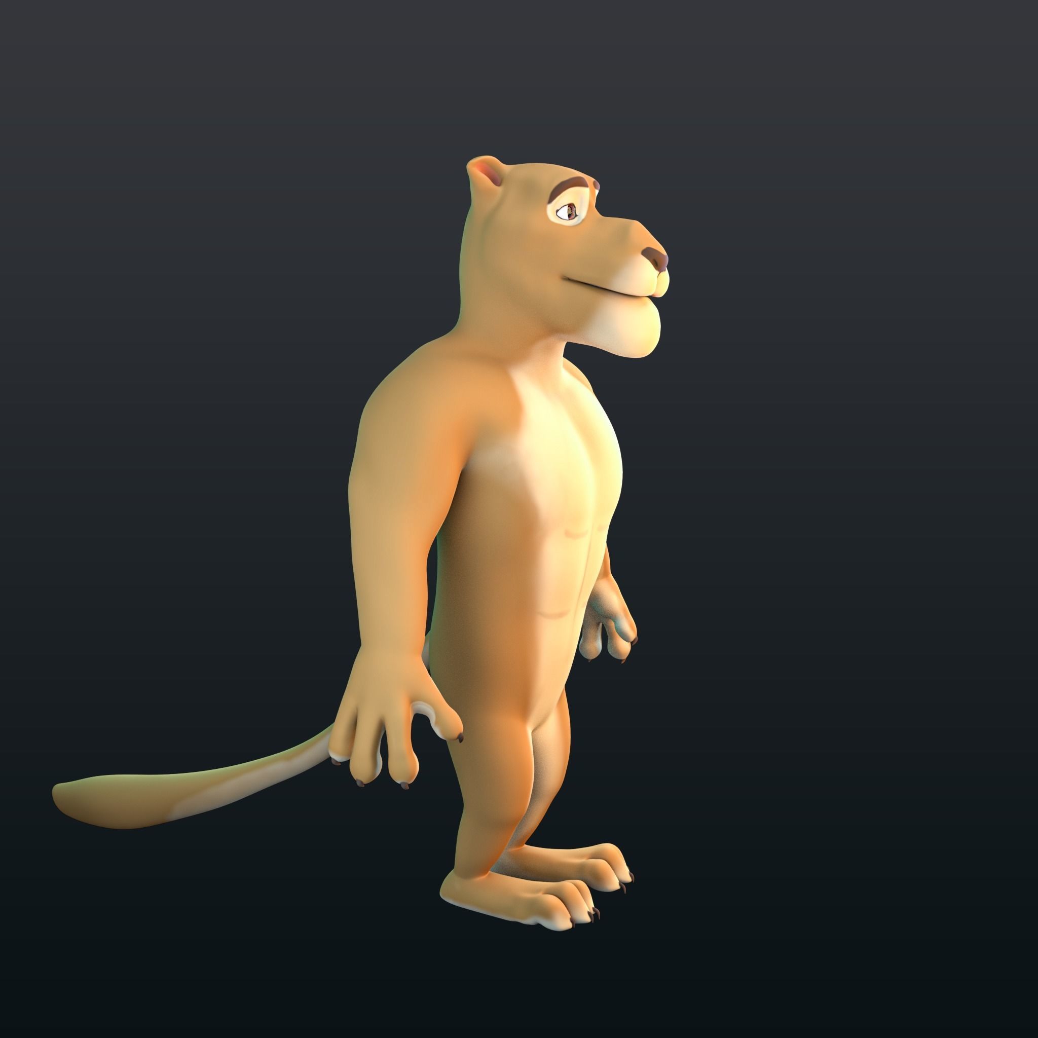 Stylized Lion NoRig Low-poly 3D model_9