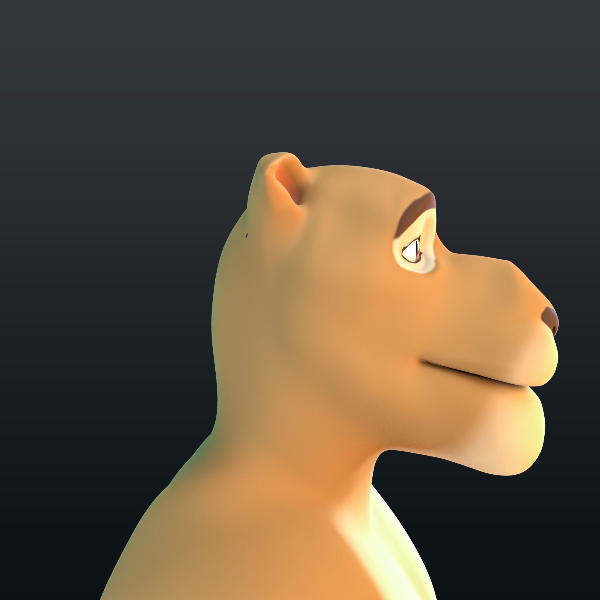 Stylized Lion NoRig Low-poly 3D model_2
