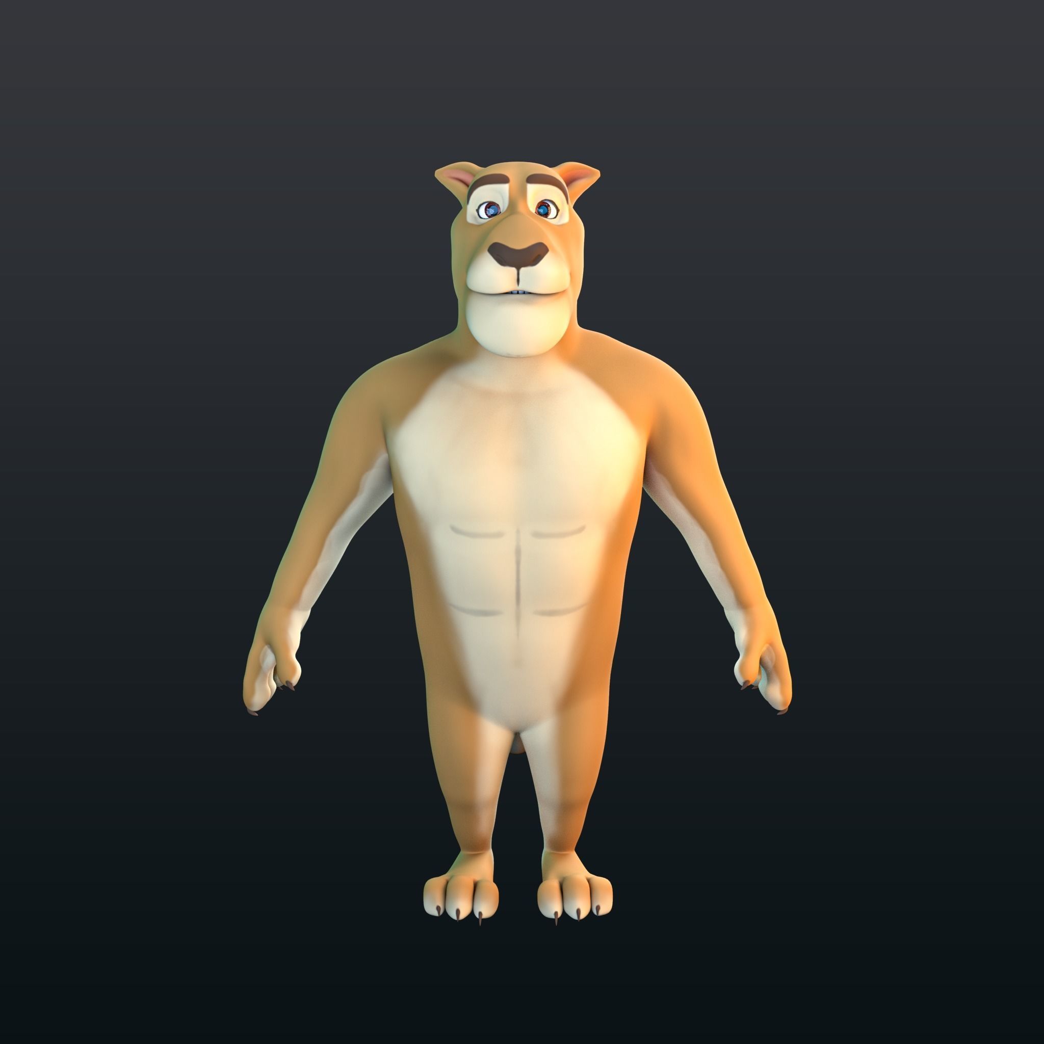 Stylized Lion NoRig Low-poly 3D model_7
