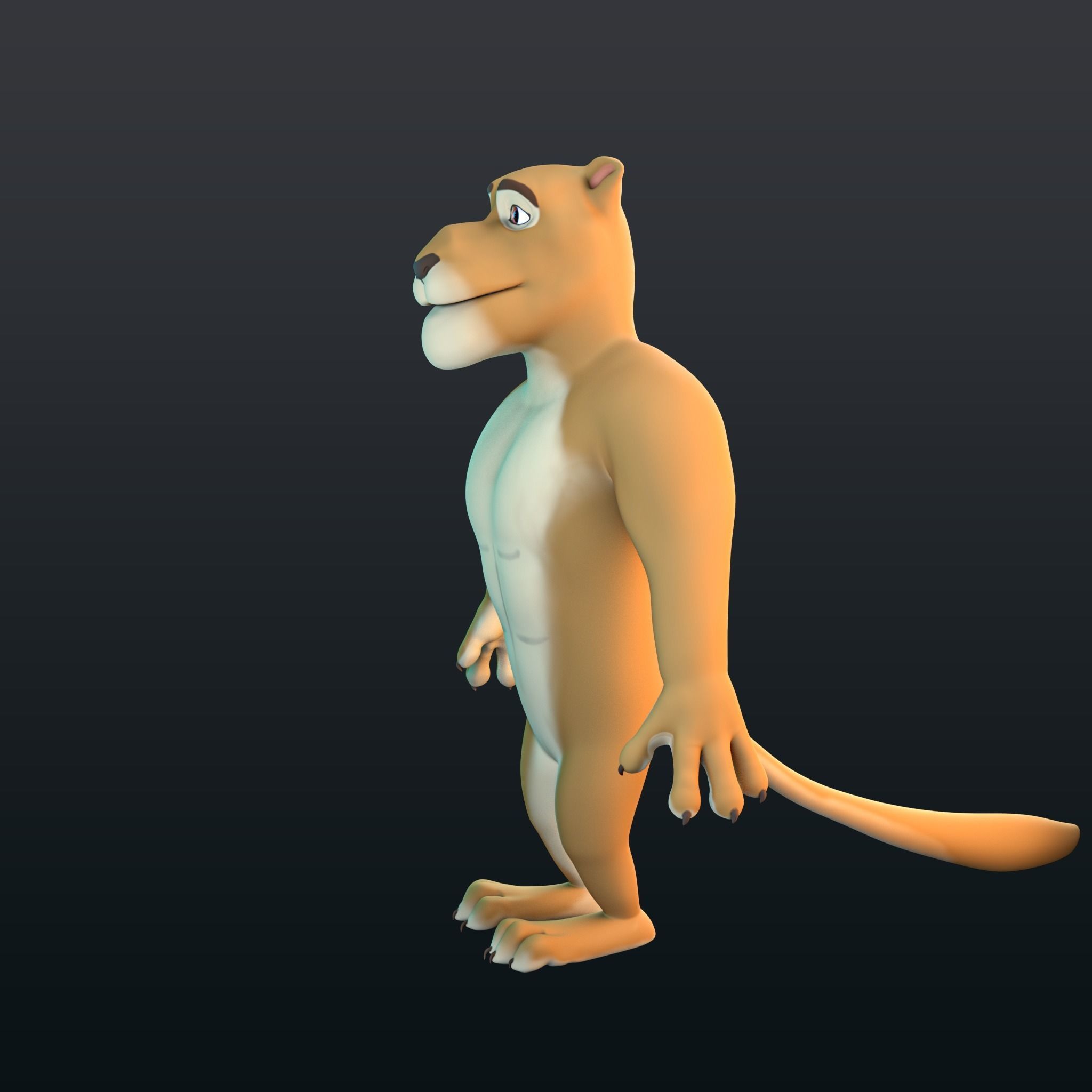 Stylized Lion NoRig Low-poly 3D model_16