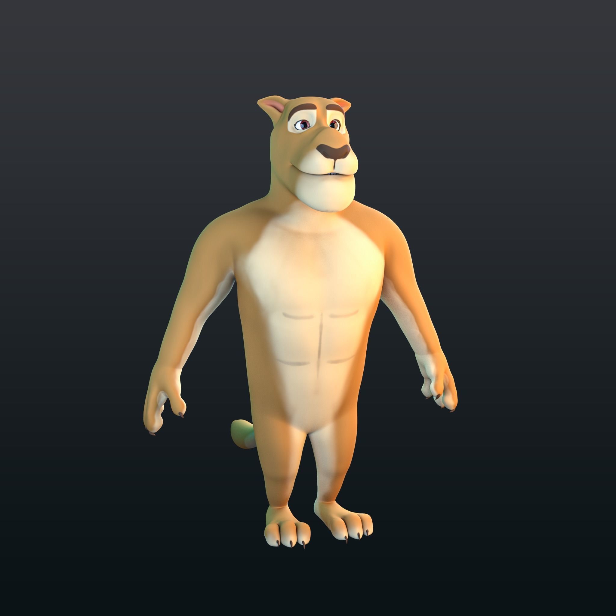 Stylized Lion NoRig Low-poly 3D model_8