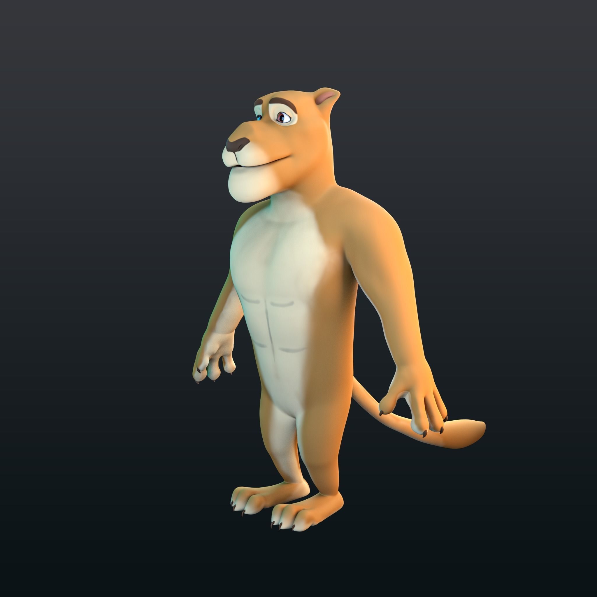 Stylized Lion NoRig Low-poly 3D model_17