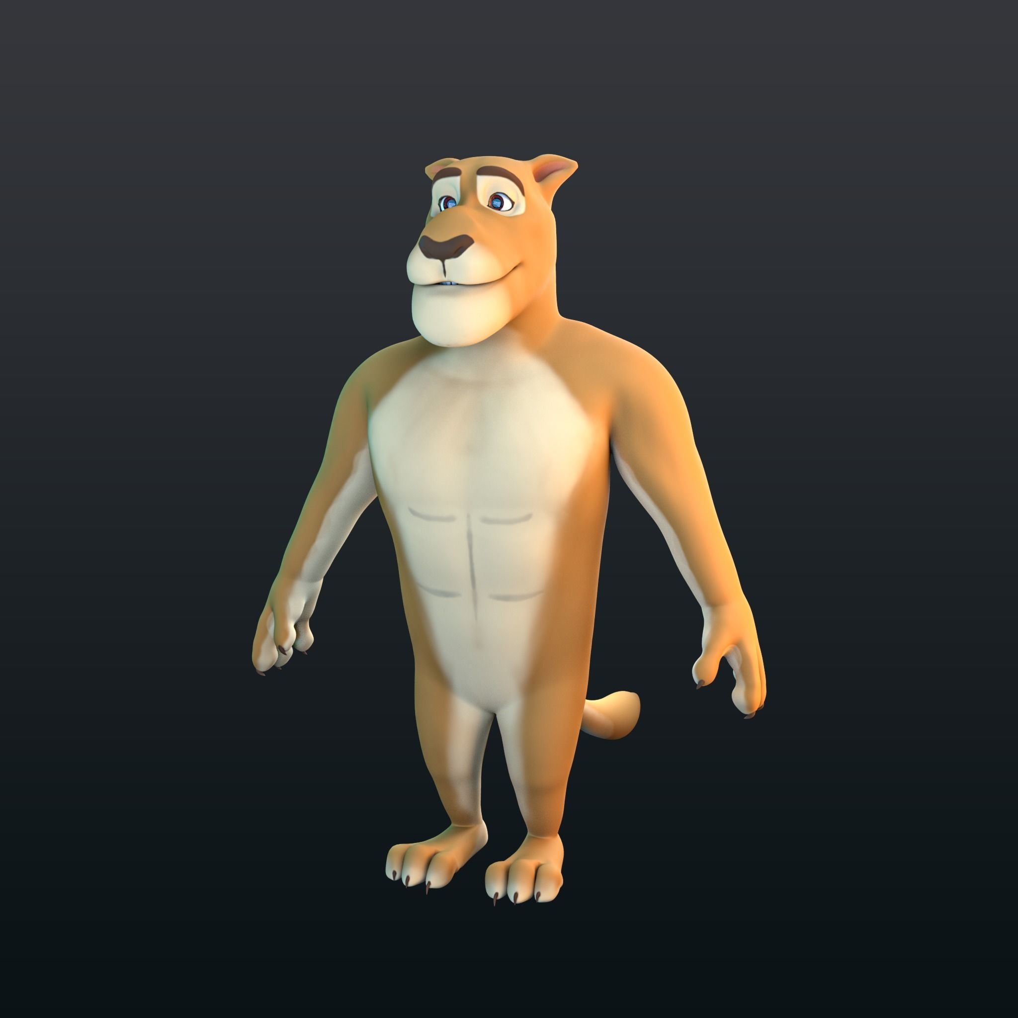 Stylized Lion NoRig Low-poly 3D model_18