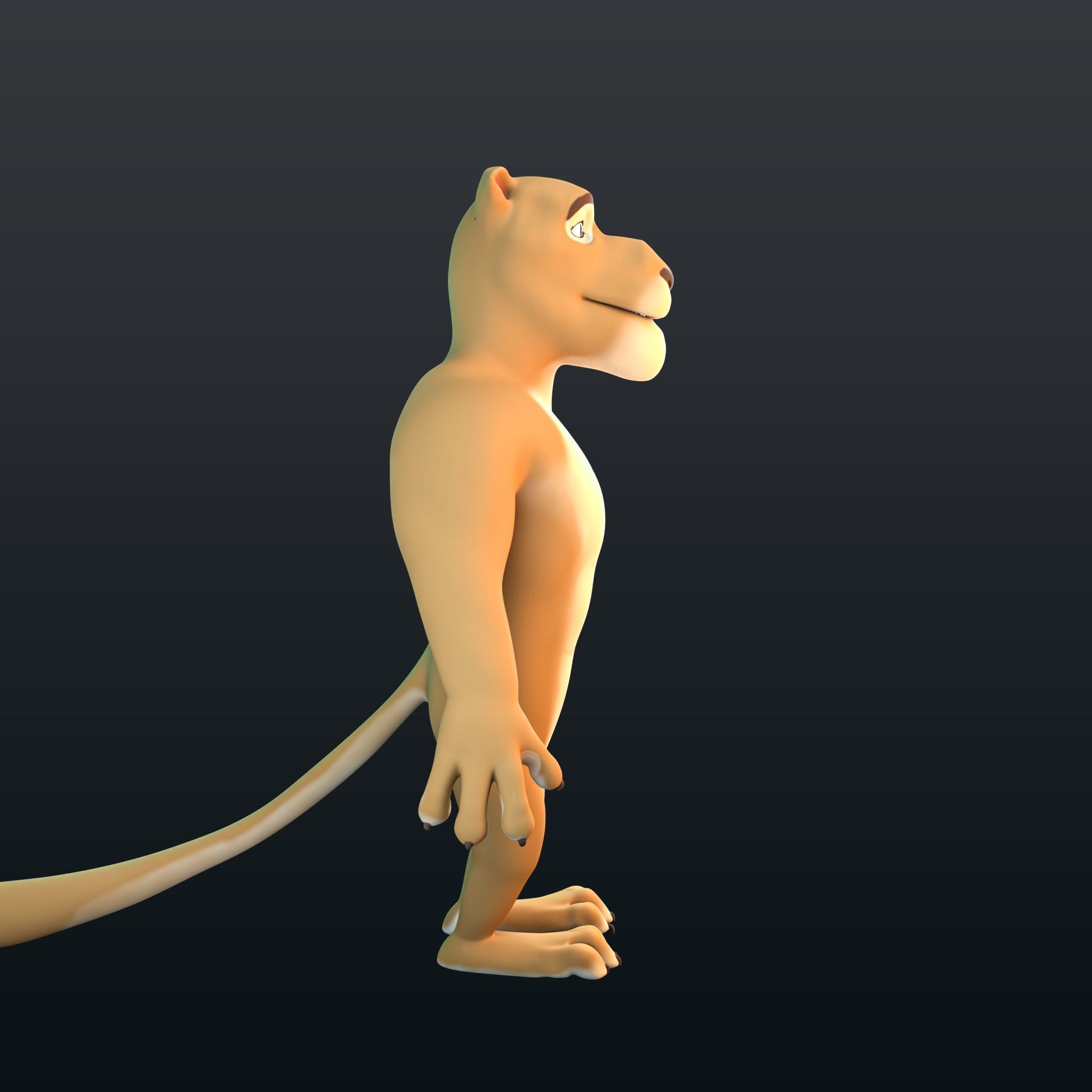 Stylized Lion NoRig Low-poly 3D model_10