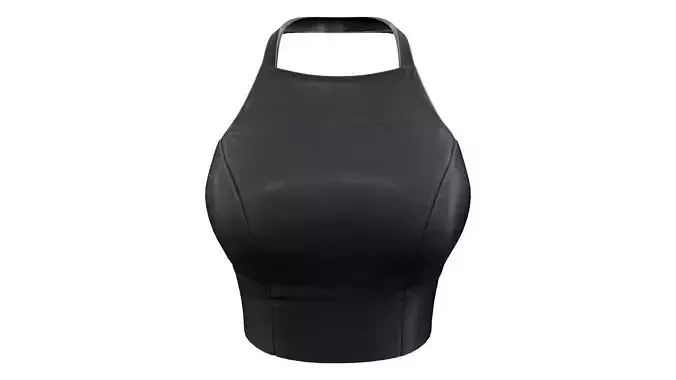 Slim Fit Halter Neck Shiny Black Satin Fashion Top