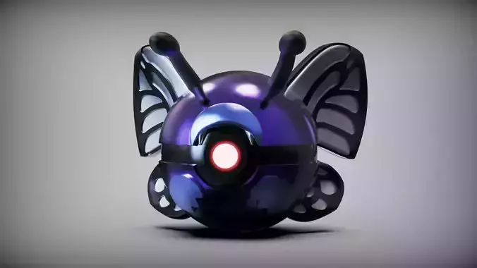 Butterfree pokeball 3D print model