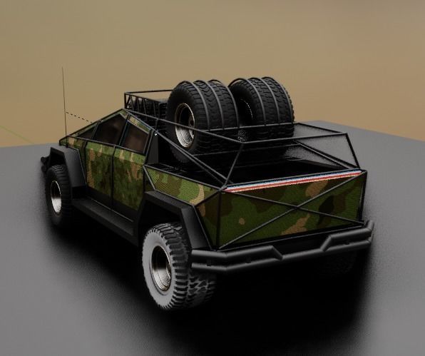 cyber truck Low-poly 3D model_12
