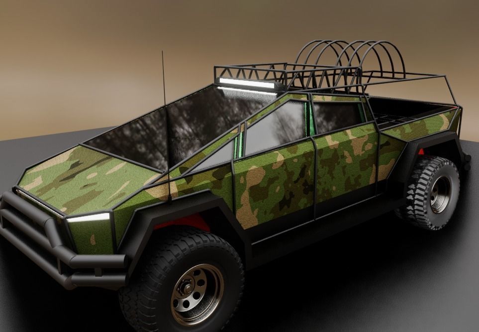 cyber truck Low-poly 3D model_17