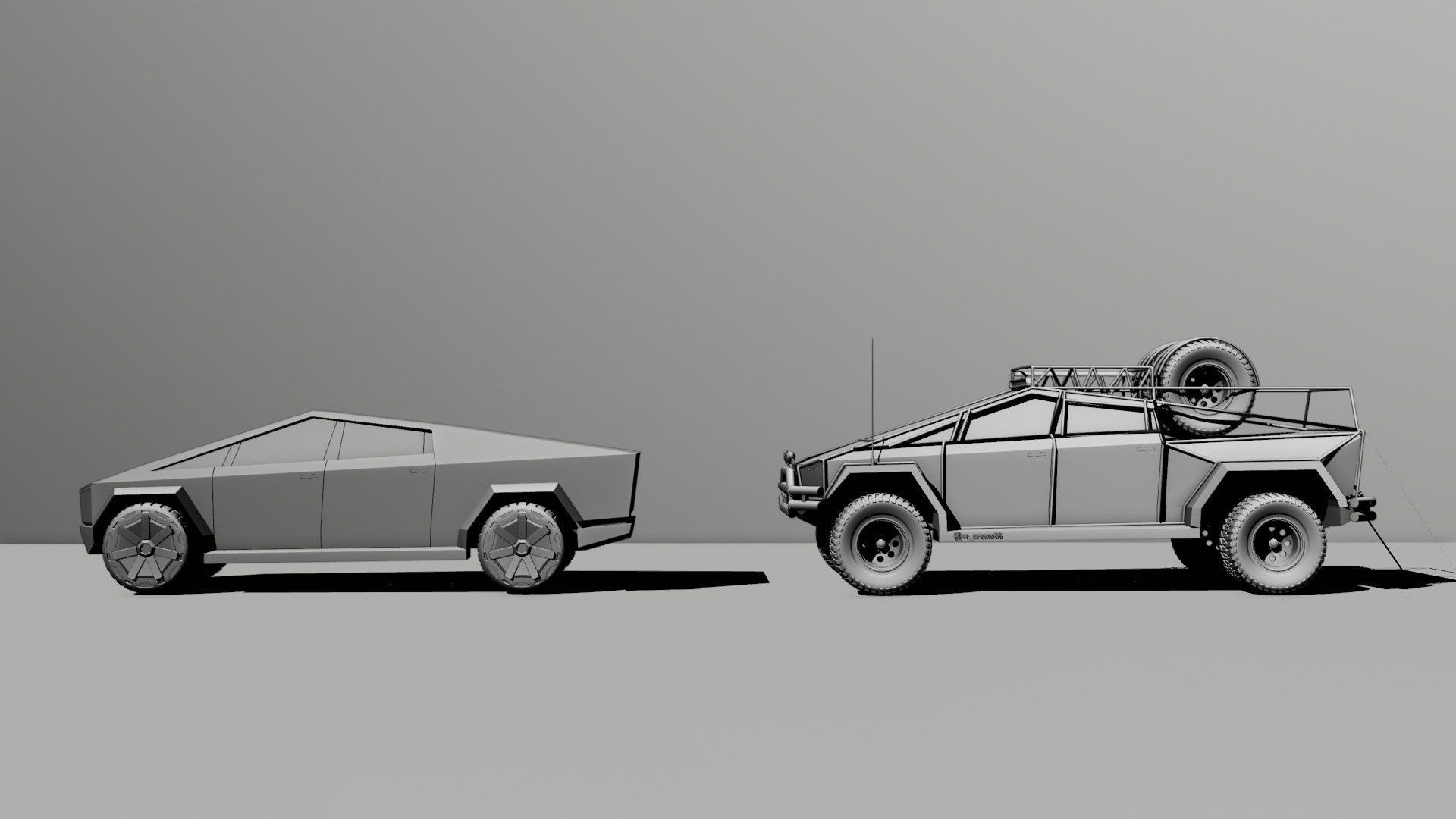 cyber truck Low-poly 3D model_31