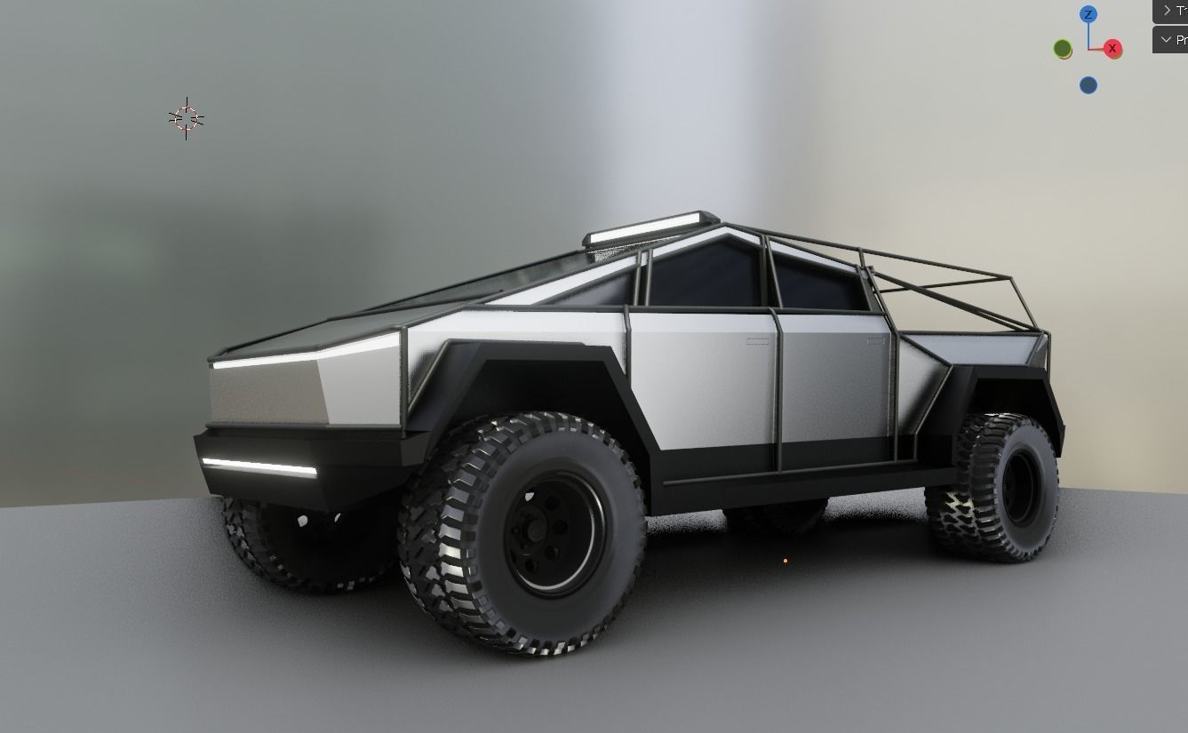 cyber truck Low-poly 3D model_3