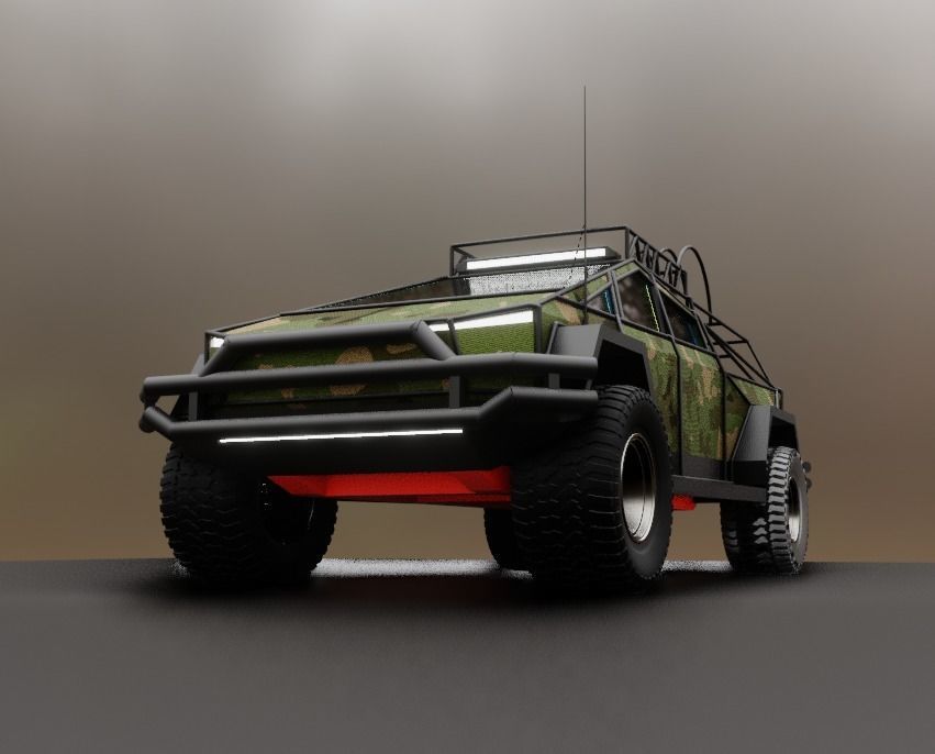 cyber truck Low-poly 3D model_13