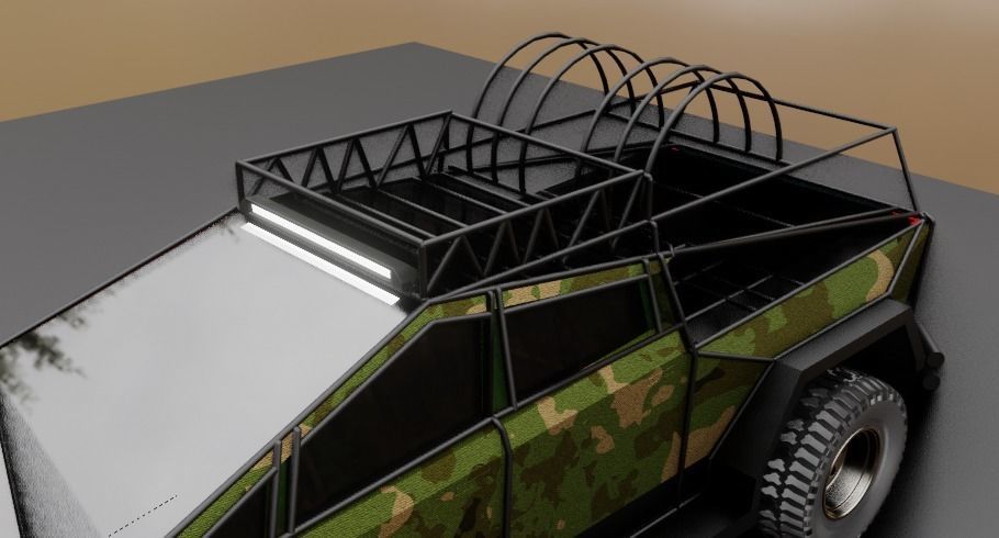 cyber truck Low-poly 3D model_18