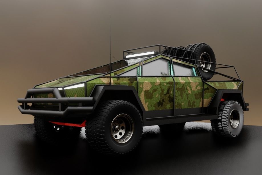 cyber truck Low-poly 3D model_8