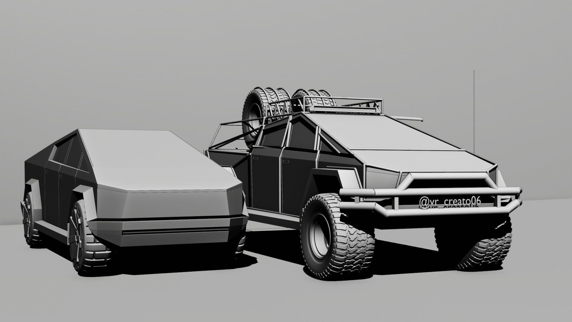 cyber truck Low-poly 3D model_44