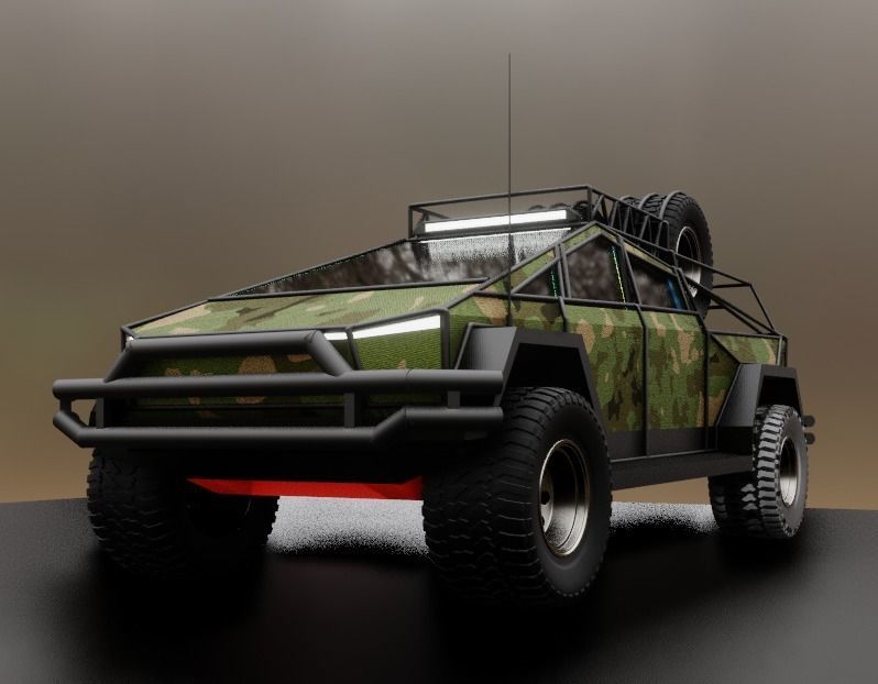 cyber truck Low-poly 3D model_14
