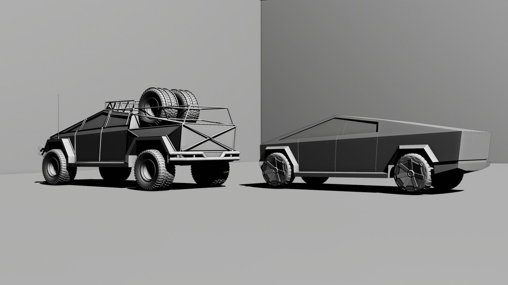 cyber truck Low-poly 3D model_28