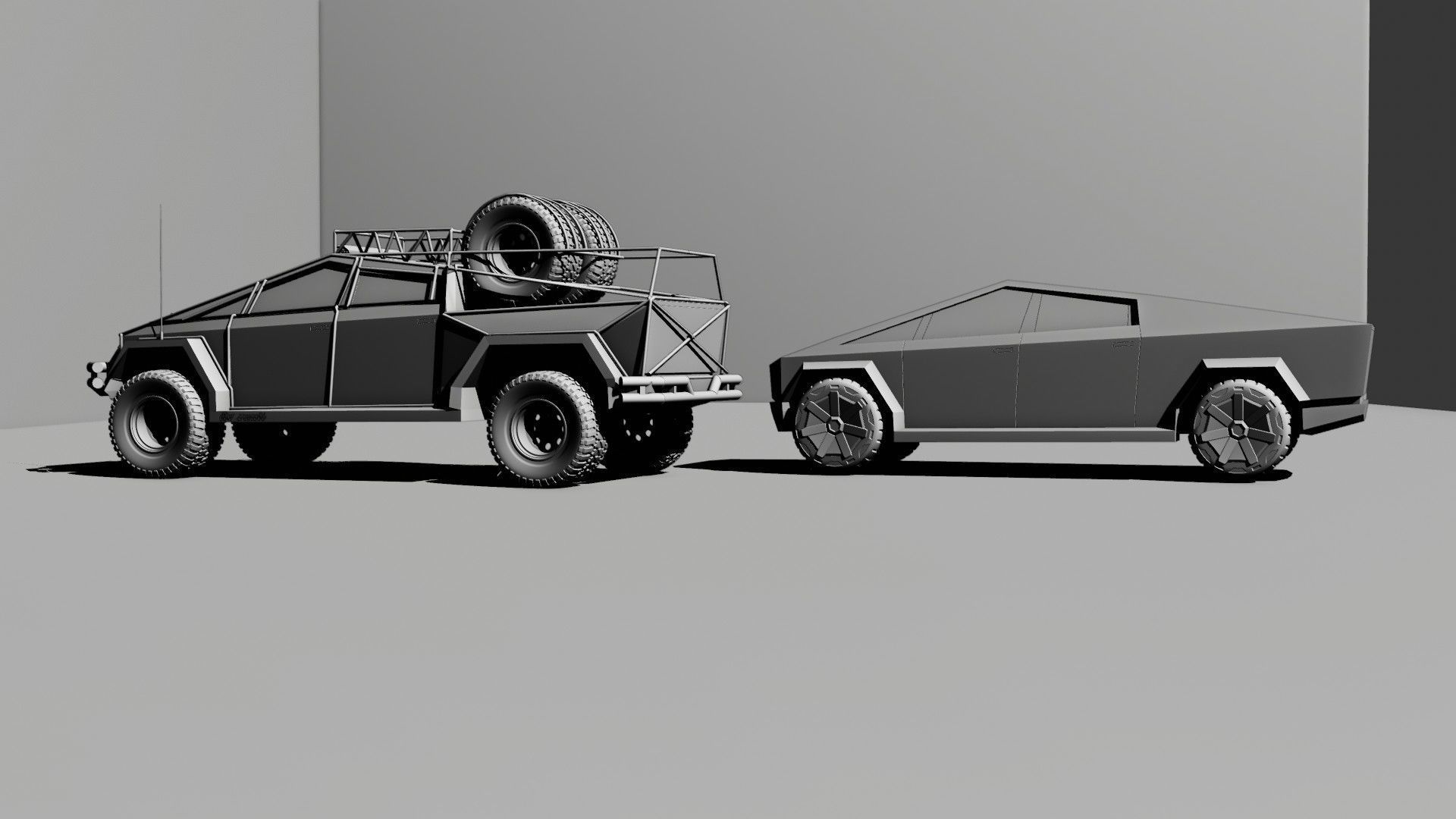 cyber truck Low-poly 3D model_41