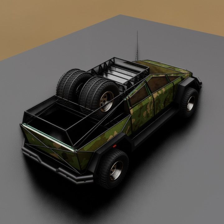 cyber truck Low-poly 3D model_9