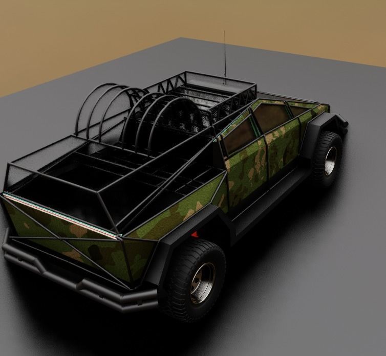cyber truck Low-poly 3D model_16