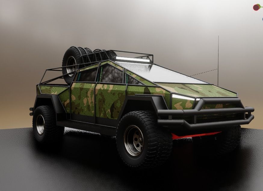 cyber truck Low-poly 3D model_6