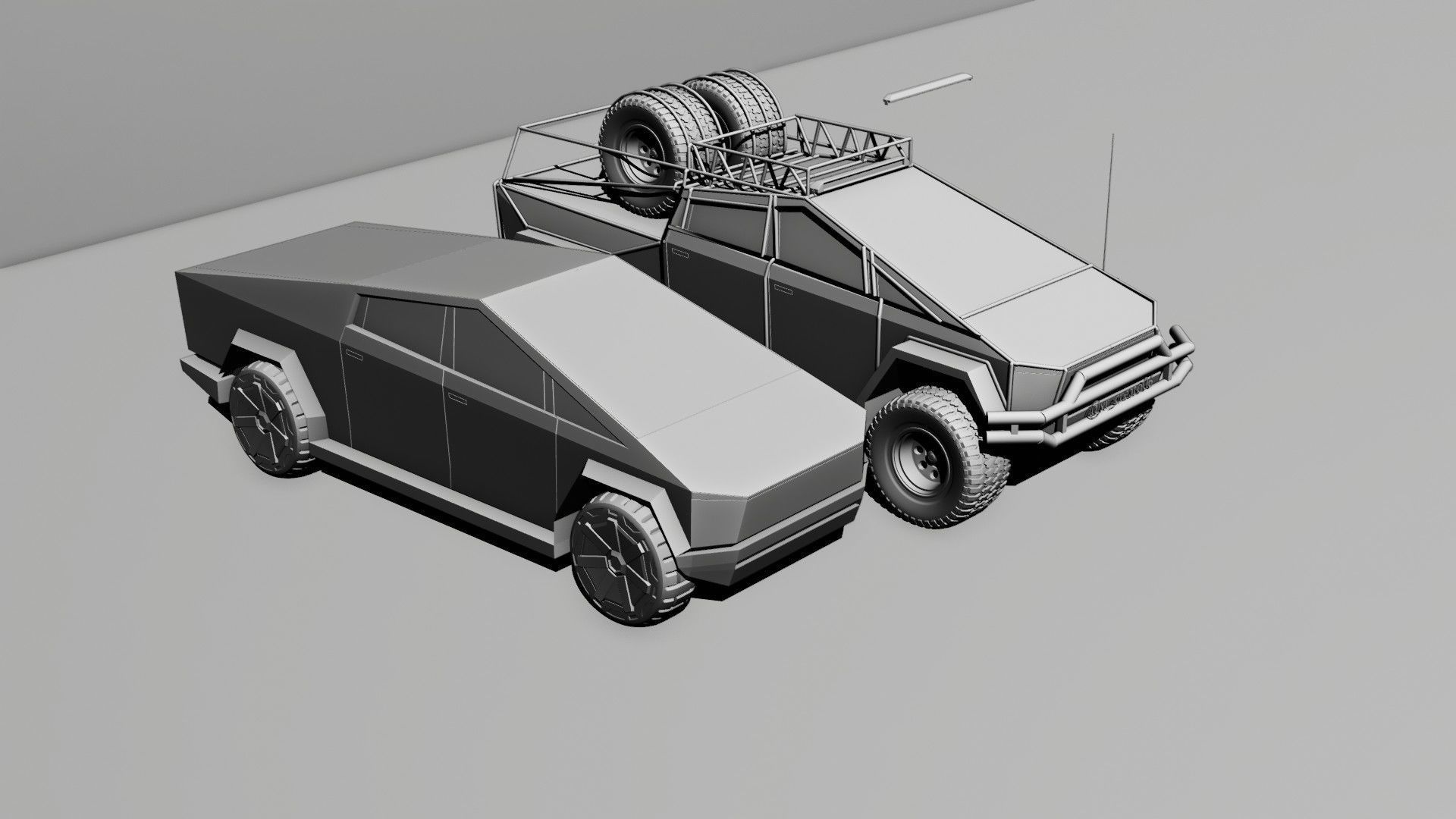 cyber truck Low-poly 3D model_45