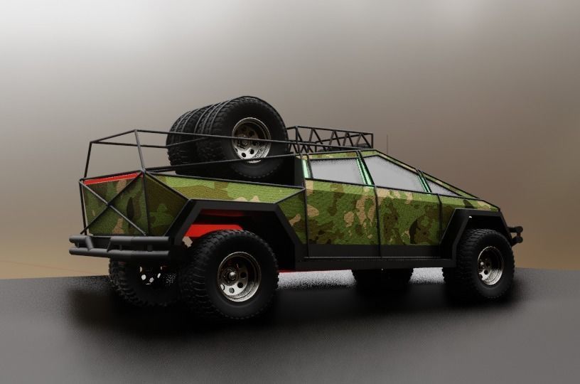 cyber truck Low-poly 3D model_10