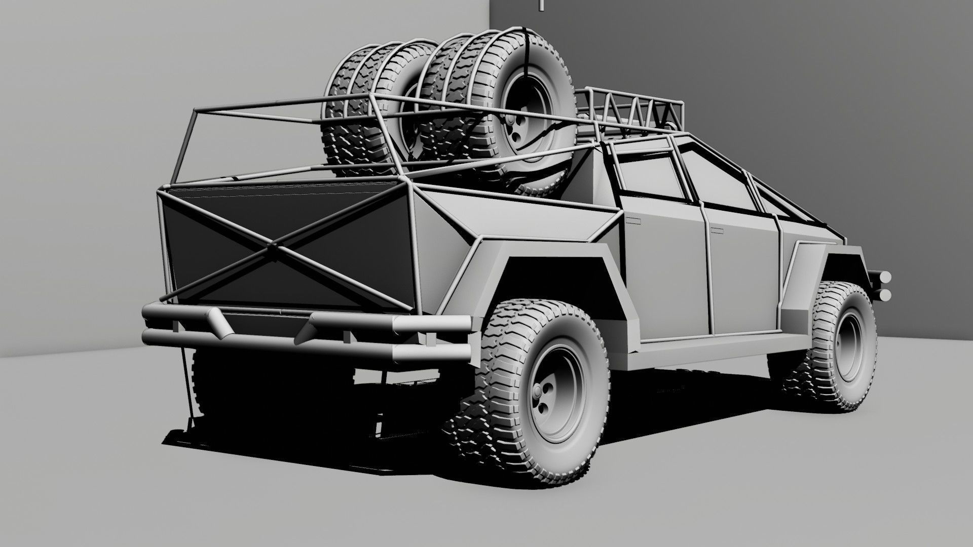 cyber truck Low-poly 3D model_32