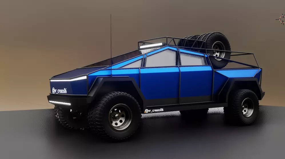 cyber truck Low-poly 3D model_0