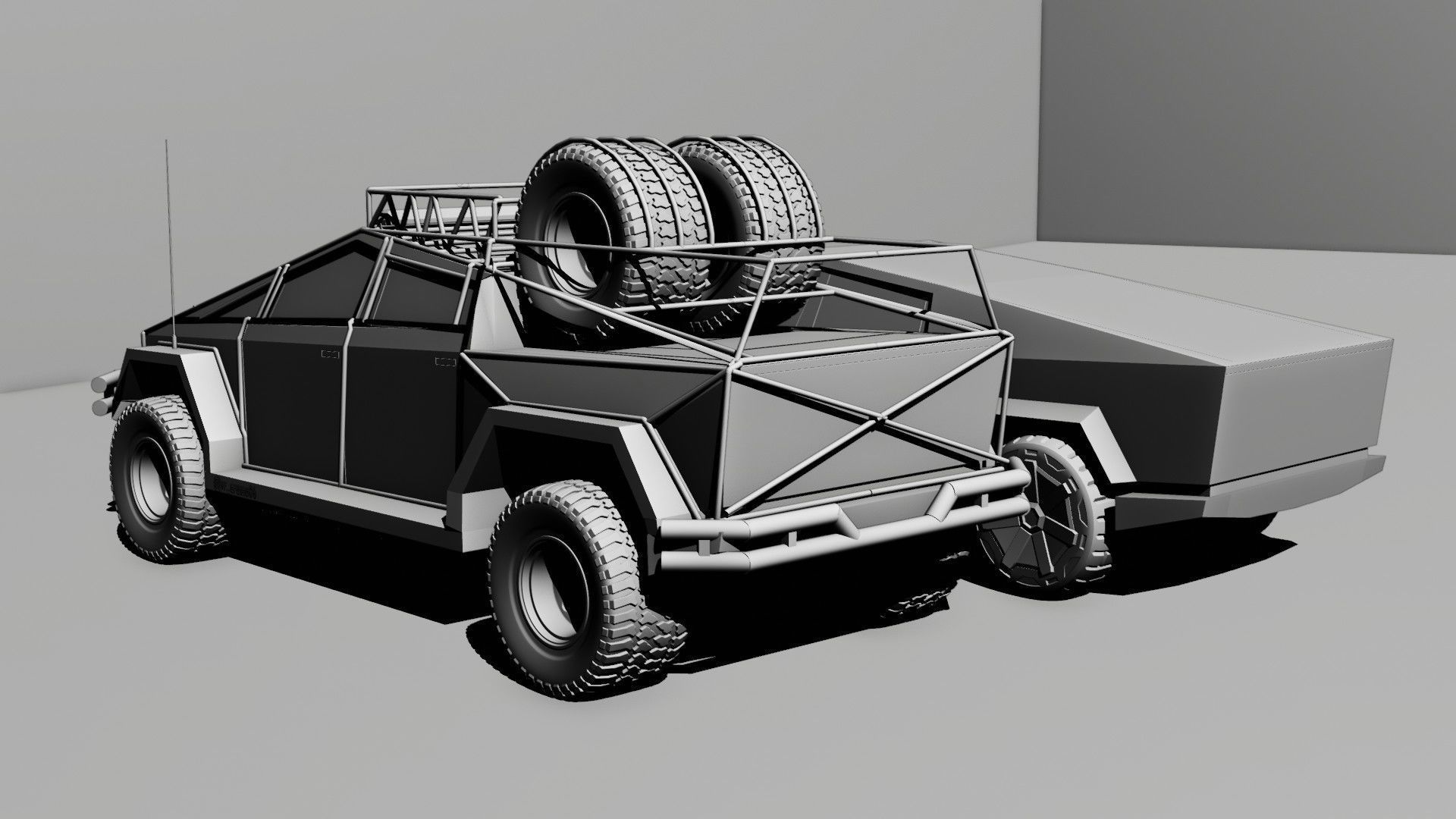 cyber truck Low-poly 3D model_42