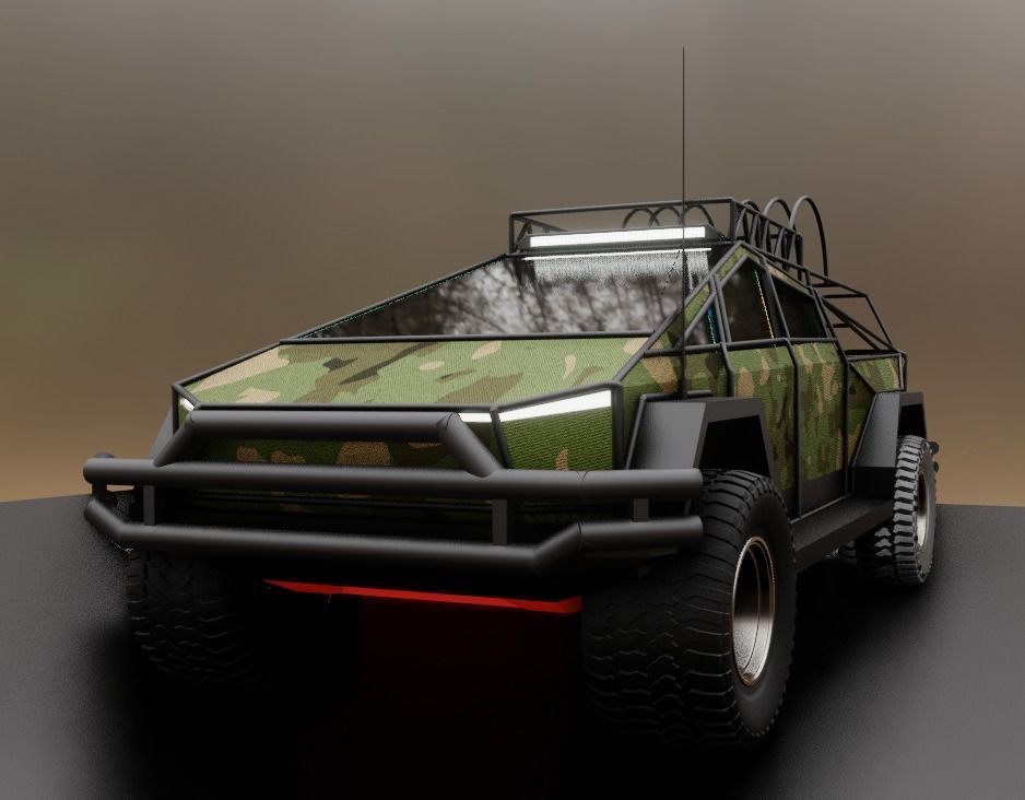 cyber truck Low-poly 3D model_15