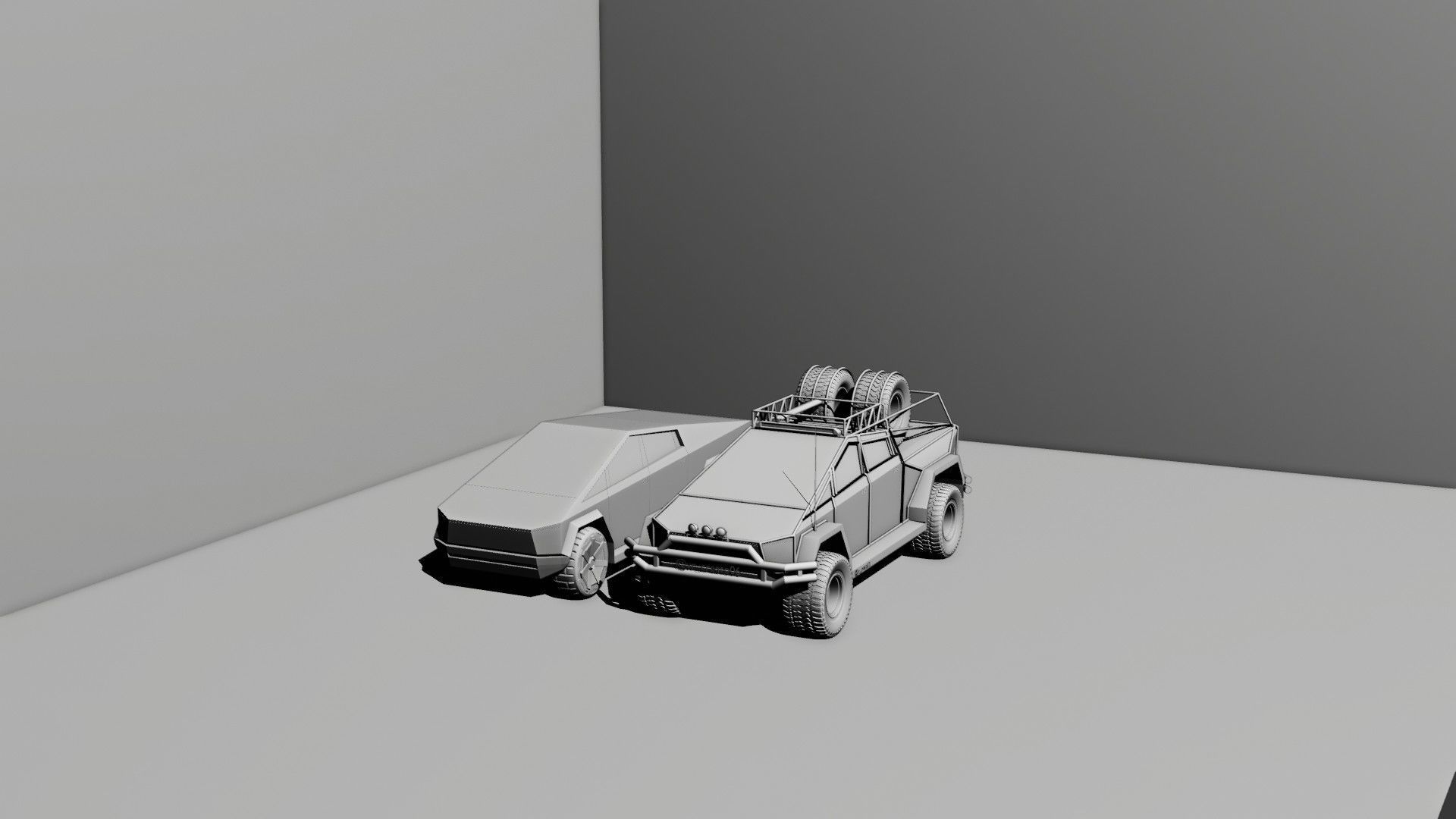 cyber truck Low-poly 3D model_33