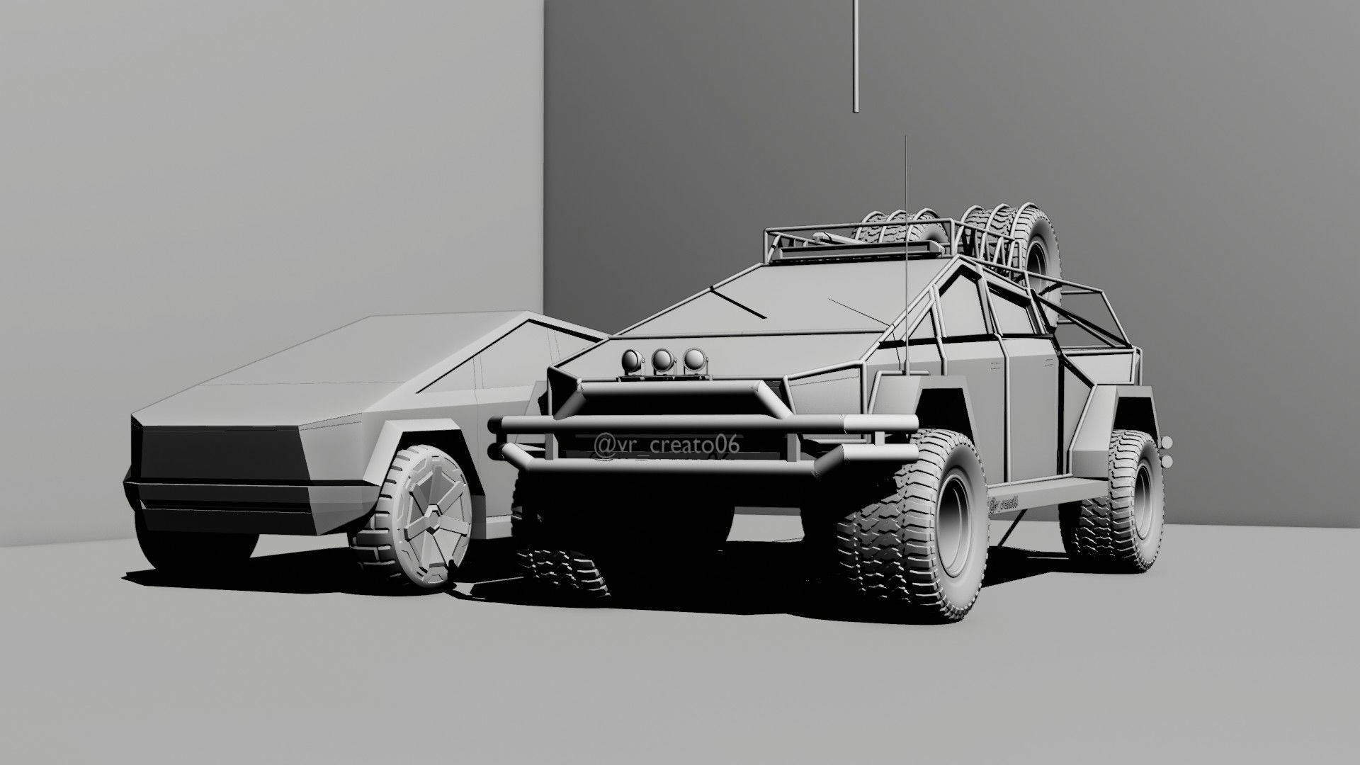 cyber truck Low-poly 3D model_30