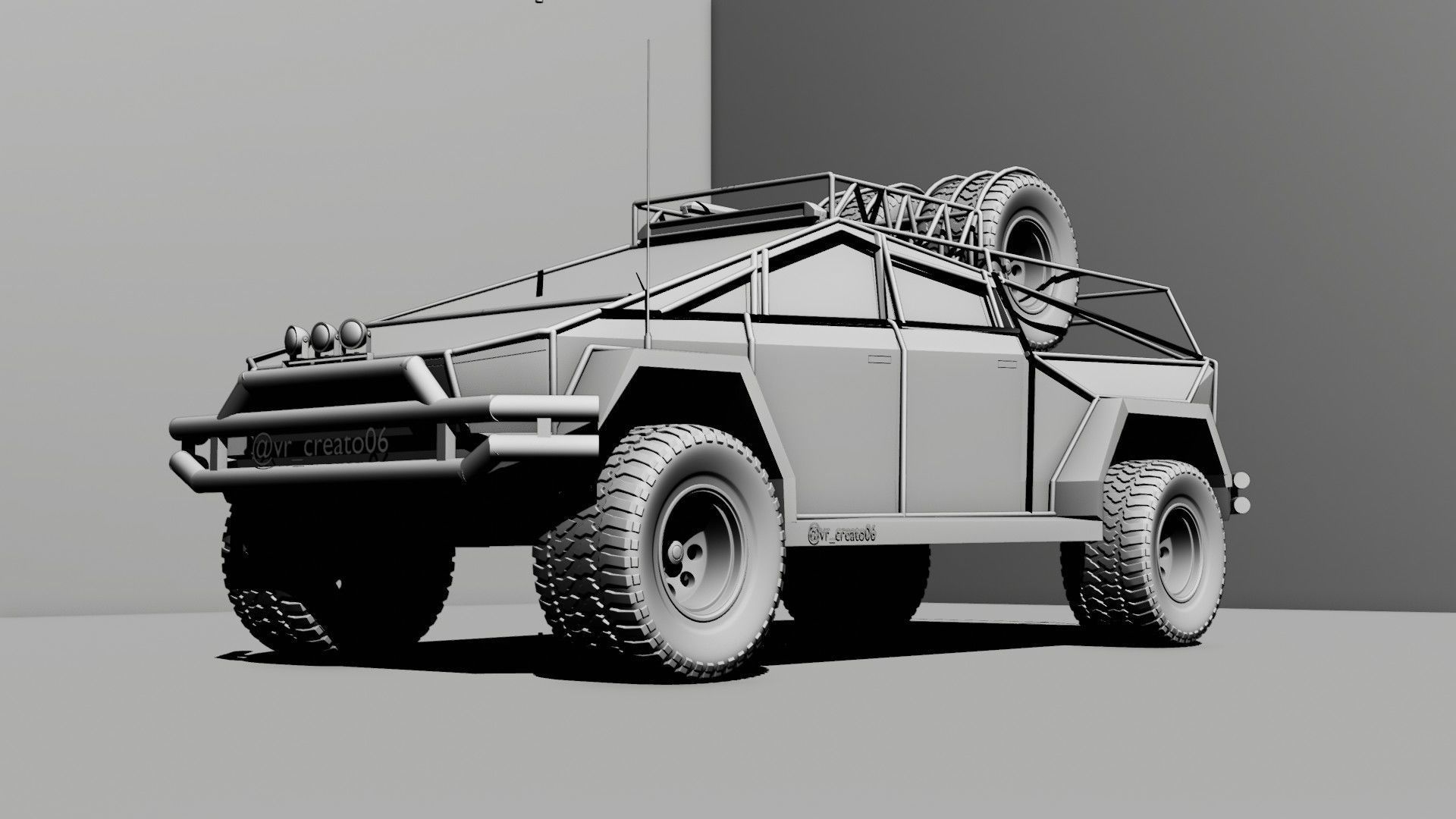 cyber truck Low-poly 3D model_22