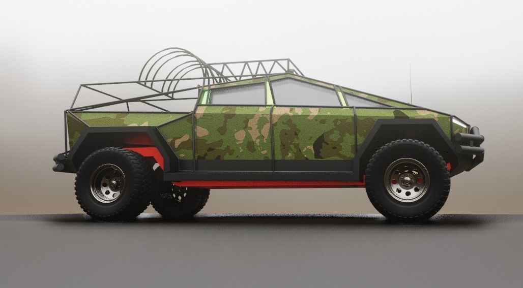 cyber truck Low-poly 3D model_20