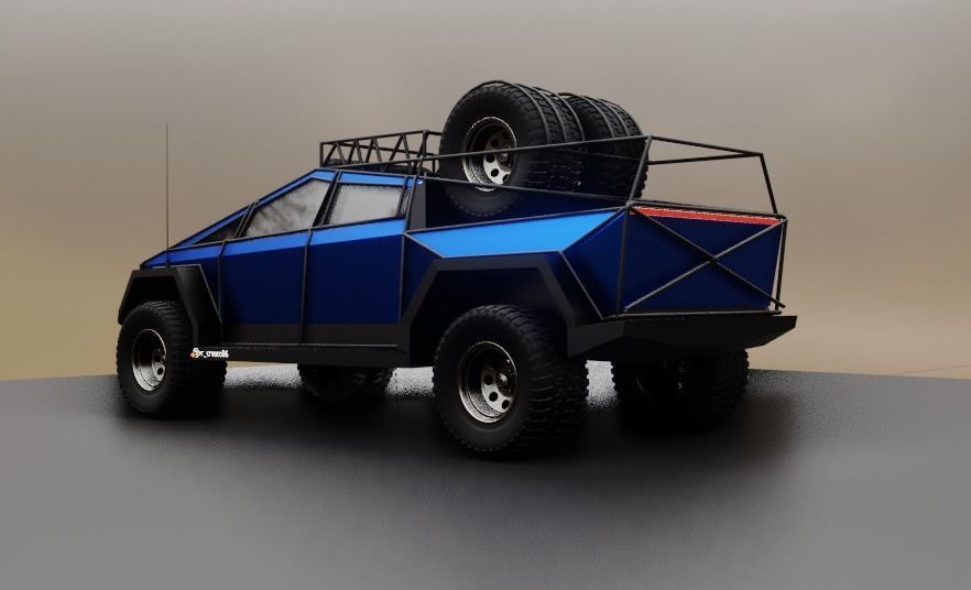 cyber truck Low-poly 3D model_1