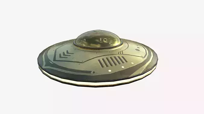 Alien Spaceship UFO B07 Gold - Sci Fi Spacecraft Design Low-poly 3D model