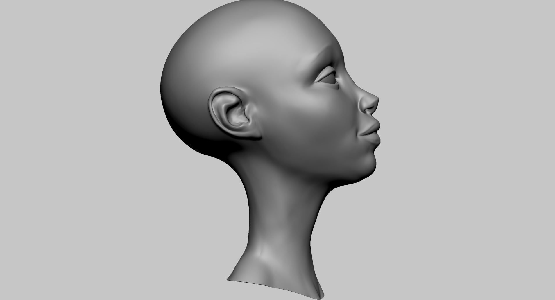 Stylized Female Head E 3D model_2