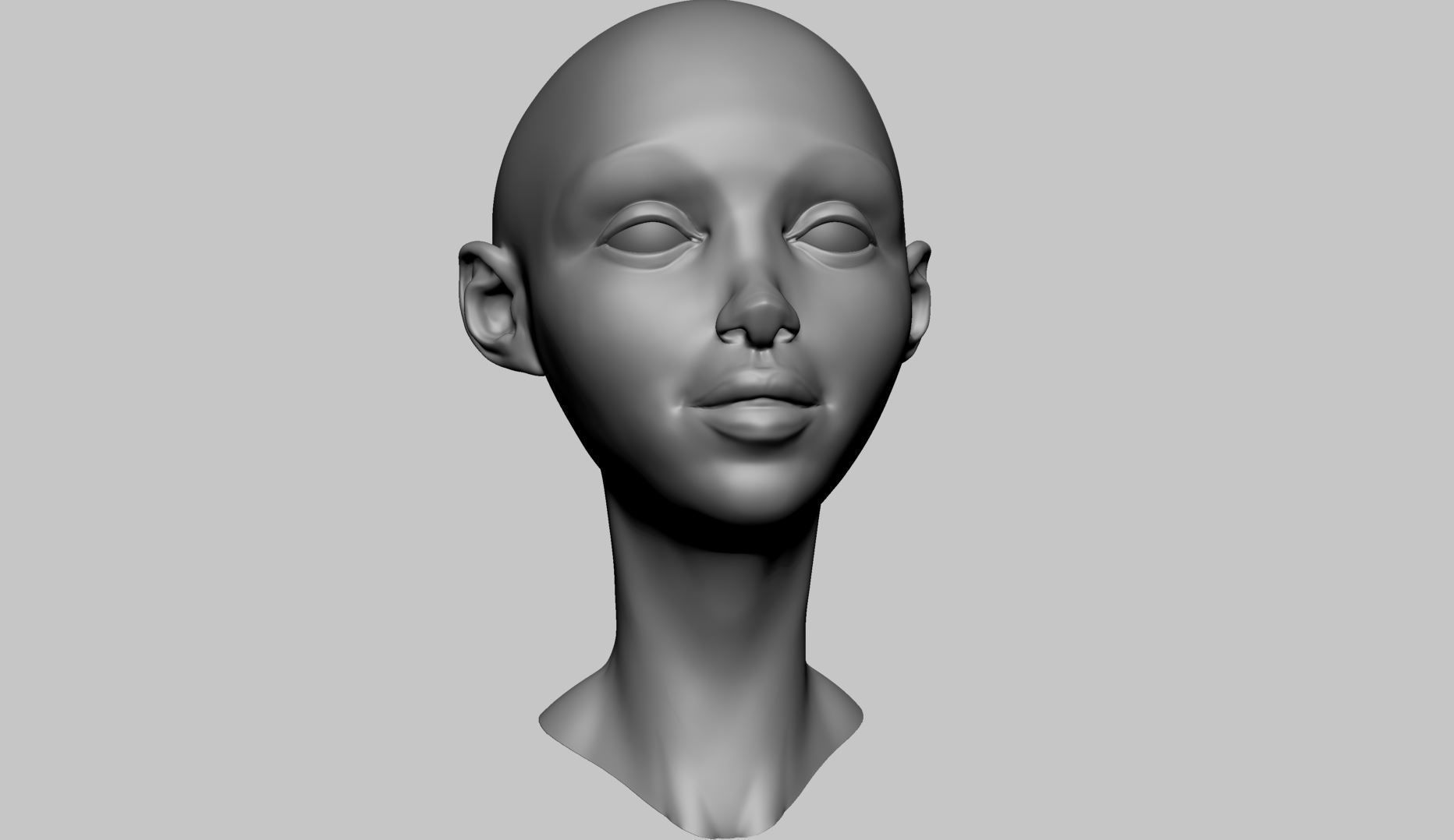 Stylized Female Head E 3D model_1